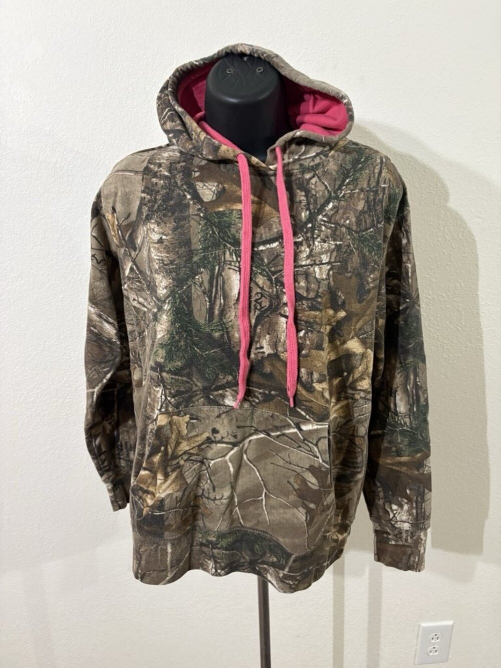 Realtree Camouflage Fleece Hoodie Women 4-6 Small Pink Accents Pullover Hood